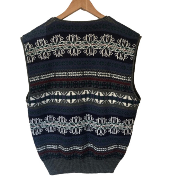 Vintage Cozy Cottagecore Coastal Nordic Cardigan Vest Medium - Picture 5 of 5